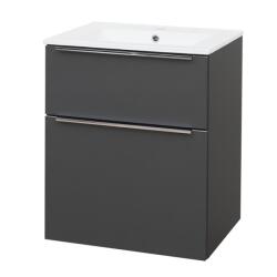 Mereo Mereo, Mailo, fürdőszoba szekrény kerámia mosdóval 61 cm, antracit, MER-CN530 (MER-CN530)