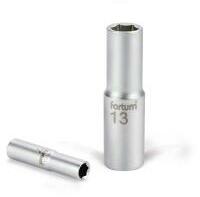 Fortum dugófej, hosszított, 1/4" 12mm, 61CrV5, mattkróm, 50mm hosszú (4701525) - primanet