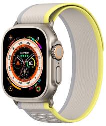 DUX DUCIS Apple Watch Series 9 45mm yj pótszíj (egyedi méret, textil, állítható) sárga / bézs (GP-147569)