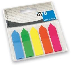 Info Notes Index din plastic 12 x 44 mm 5 culori neon 125 file Info Notes IN268209 (IN268209)