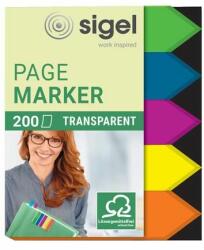 Sigel Jelölőcímke, műanyag, 5x40 lap, 12x45 mm, SIGEL "Nyilak", vegyes szín (SIHN613) - primatinta