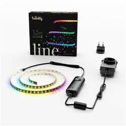 Twinkly line - LED szalag - Okos dekorfény - 100 db LED - 1, 5 m - RGB szín - Programozható - Fekete kábel - Kezdő szett