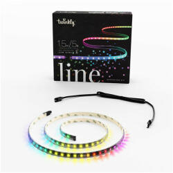 Twinkly line - LED szalag - Okos dekorfény - 100 db LED - 1, 5 m - RGB szín - Programozható - Fekete kábel - Toldó szett