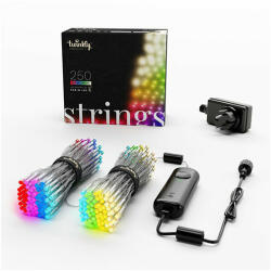 Twinkly strings - Karácsonyfa okosizzó - Fényfüzér - 250 db LED - 20 m - RGB szín - Átlátszó kábel - Programozható (TWS250SPP_TEU)
