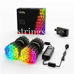 Twinkly strings - Karácsonyfa okosizzó - Fényfüzér - 600 db LED - 48 m - RGB szín - Programozható (TWS600STP_BEU)