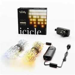 Twinkly icicle - Kültéri jégcsap LED fényfüzér - 190 db LED - 5 m x 70 cm - AWW fehér-arany szín - Programozható (TWI190GOP_TEU)