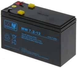 MPL Power Elektro MPL MW POWER MW 7.2-12 UPS battery Lead-acid accumulator VRLA AGM Maintenance-free 12 V 7, 2 Ah Black (MW 7.2-12) - vexio