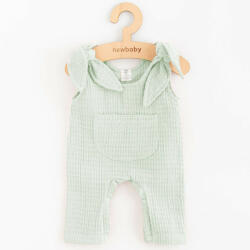 NEW BABY Baba muszlin kantáros nadrág New Baby Comfort clothes zsálya színű - pindurka - 7 290 Ft