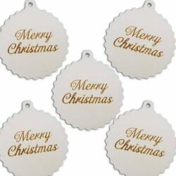 Minge cu volane Merry Christmas alb 5pcs/cs (4465)