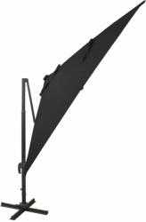 vidaXL Fekete konzolos napernyő rúddal és led-fényekkel 300 cm (312348)