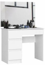 Artool toalett/sminkasztal, 4 fiók, tükörrel, 90x50x77/142 cm, fehér (ART-167223-AK)