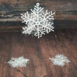  Fulg de zăpadă decorare cu sclipici 8, 5 cm 3dpcs / pachet (7433_8)