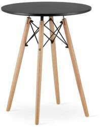  Skandináv stílusú asztal, , kerek, MDF és fa, fekete, 60x72 cm, 6 (MCTART-3501)