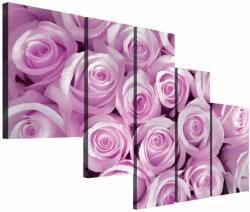  Vászonkép szett 5 darabos Egy csokor rózsaszín rózsa (78364)