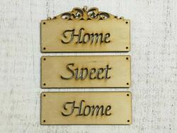 Natúr fa - "Home sweet home" tábla 12cm (3873)