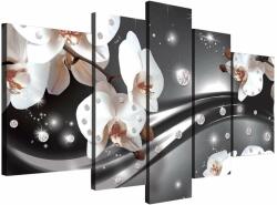  Vászonkép szett 5 darabos absztrakció orchideák 3 3D (78350)