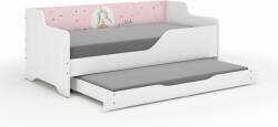  LILU gyerekágy laminált oldallal 160x80cm matraccal és ágyazható ágyneműtartóval benne 140x70 cm matraccal - hercegnős