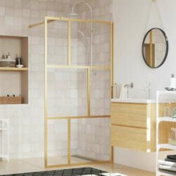 vidaXL aranyszínű zuhanyfal átlátszó ESG üveggel 115 x 195 cm (154959) - pepita
