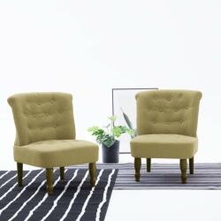 vidaXL zöld szövetkárpitozású francia szék (282126)