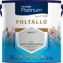 Poli-Farbe Platinum Foltálló Beltéri Színes Falfesték 2, 5l E35 Ezüst Párnacserje