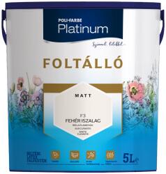Poli-Farbe Platinum foltálló színes beltéri falfesték F3 Fehér iszalag 5l