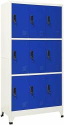 vidaXL szürke-kék acél zárható szekrény 90 x 45 x 180 cm (339810)