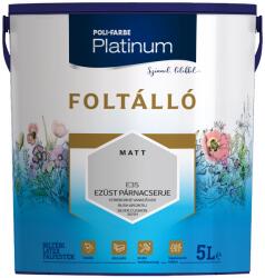 Poli-Farbe Platinum Foltálló Beltéri Színes Falfesték 5l E35 Ezüst Párnacserje