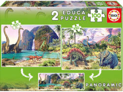 Educa Puzzle Educa din 2 x 100 de piese - Dino World (EDU15620) Puzzle