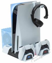 FroggieX Cooling Charging Stand & Storage PS5 konzol hűtő + dual töltőállomás + lemez tartó