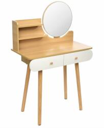 Sersimo Ravena fésülködőasztal és smink, bükkfehér, 2 fiókkal, tükör, 80x (JU-CM-891937)