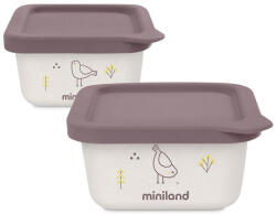 Miniland Recipiente pentru alimente Miniland - Eco Friendly, 2 x 400 ml, Bird (89458) Set pentru masa bebelusi