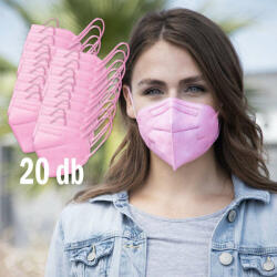  FFP2 légzésvédő egészségügyi arcmaszk (KN95) / rózsaszín / 20 db (102549)