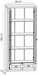 WM-Meble Provance W2S 2 ajtós vitrines szekrény 2 fiókkal Sosna-Tölgy (SAJRGL5907656785396F)