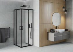 Mexen Rio zuhanykabin elhúzható ajtóval - 80 x 80 cm - fekete pro (860-080-080-70-00)