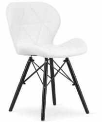 ARTOOL Skandináv stílusú szék, Artool, Lago, öko-bőr, fa, fekete-fehér, (ART-3744_1)