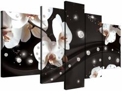  Vászonkép szett 5 darabos absztrakció orchideák 2 3D (78351)