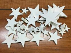 Fehér fa csillagok vegyes 30db/csomag (4181)