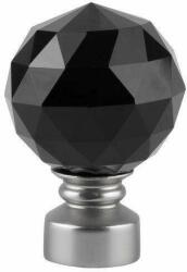 Galéria egyszerű, cakkos rúd Cristal noir 25/19, fém, ezüst - 400 cm (CRISTAL NOIR - S02-400)