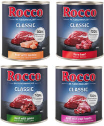 Rocco Rocco Pachet economic Classic 24 x 800 g - Vită pură, și vânat, somon, inimi de vițel