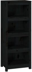 vidaXL fekete tömör fenyőfa könyvszekrény 50x35x125, 5 cm (821713) - pepita