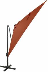vidaXL Terrakotta konzolos napernyő rúddal és led-fényekkel 300 cm (312351) - pepita