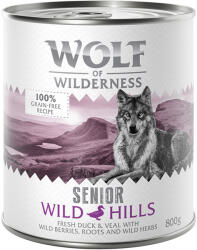 Wolf of Wilderness Wolf of Wilderness Senior gazdaságos csomag 24 x 800 g - Wild Hills - kacsa