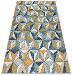 Cooper Fonott sizal szőnyeg COOPER Mozaik, Háromszögek 22222 ecru / sötétkék 140x190 cm (D159)