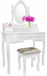 GardenLine WC asztal, fehér, tükörrel és zsámollyal, 90x40x146 cm, Vintage (ART-PHO5513)