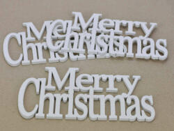 Fa - "Merry Christmas" felirat koszorúra fehér 21cm 3db/csomag (4363)