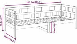 vidaXL tömör fenyőfa kanapéágy 80x200 cm (820212) - pepita