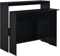 vidaXL fekete bárasztal 2 asztallappal 130 x 40 x 120 cm (280218) - vidaxl