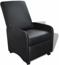vidaXL fekete összecsukható műbőr fotel (241681) - pepita