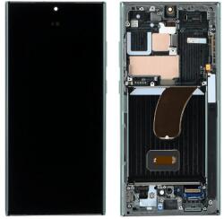 Samsung S918 Galaxy S23 Ultra 5G Előlap Keret+LCD Kijelző+Érintőpanel, Zöld (GH82-30465C, GH82-30466C) Gyári, Service Pack