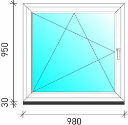 100×100 Bukó-nyíló műanyag ablak (2522)